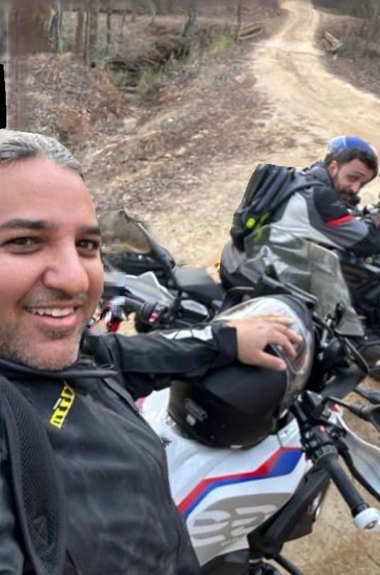 Gaddy on a motorcycle ride with friends
